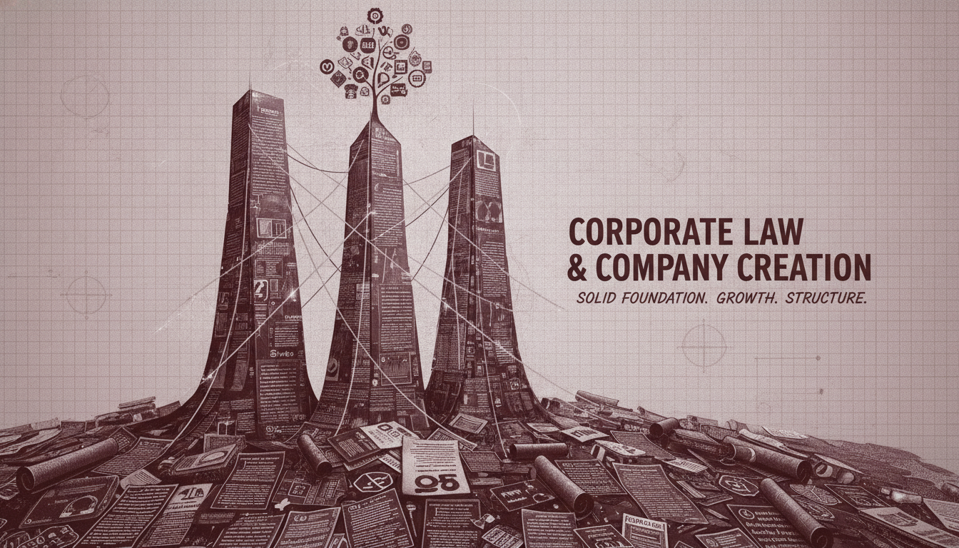 Composición sobre creación de empresas y derecho societario.