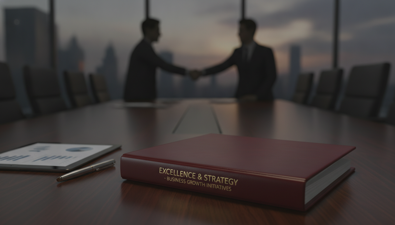 Reunión corporativa sobre estrategia empresarial.